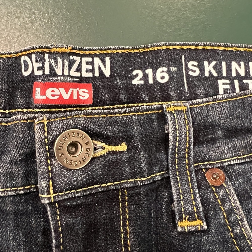 Denizen From Levi's 216 Skinny Fit Jeans Mens 36x32 Dark Wash Stretch Denim EUC